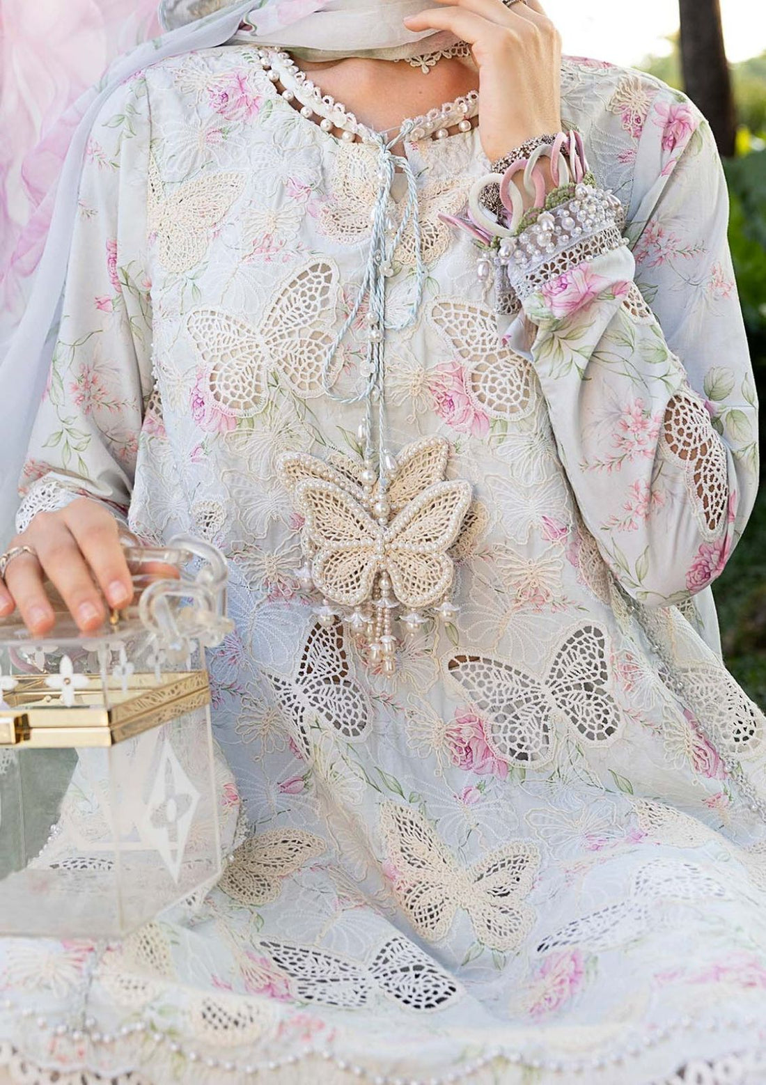 BRISHNA 3PC PRINTED LWAN AND CHIFFON