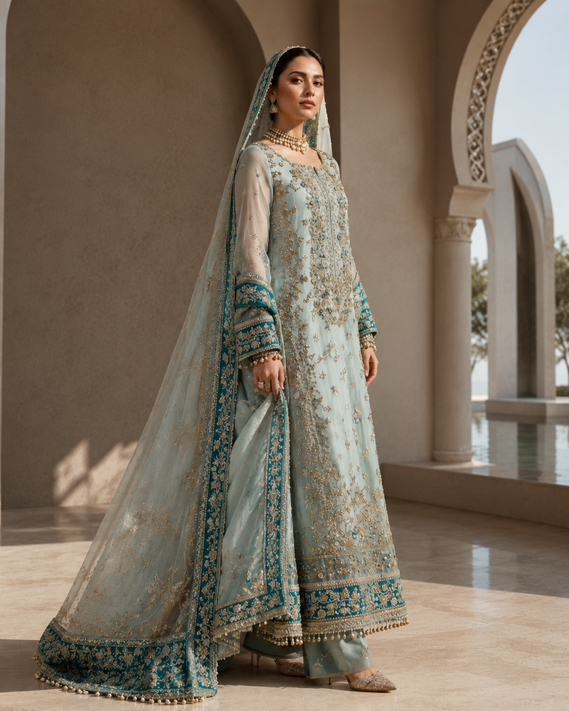3PC CHIFFON EMBROIDERED SUIT